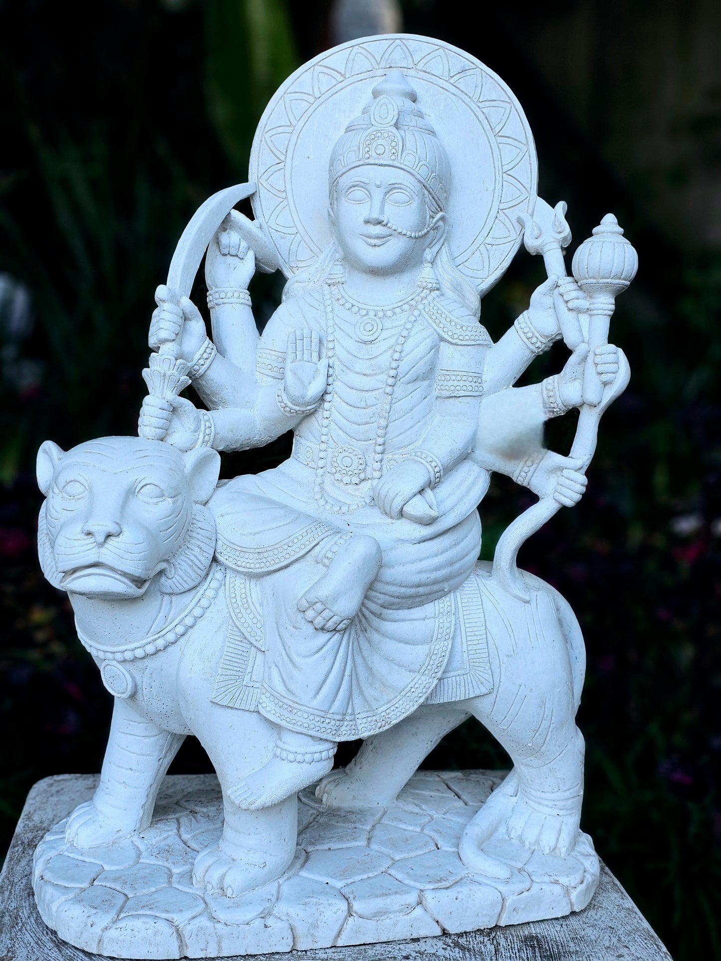 Resin Durga 62cm - Whitewash