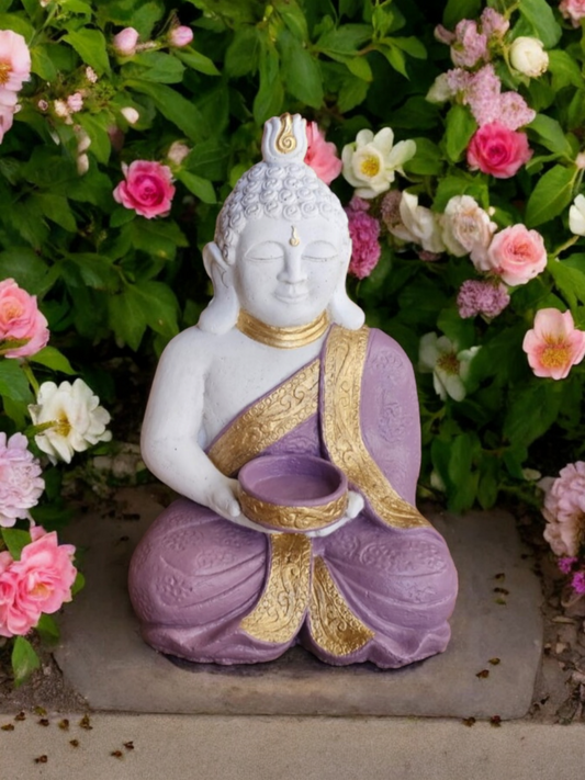 Concrete 26cm Tea Candle Buddha