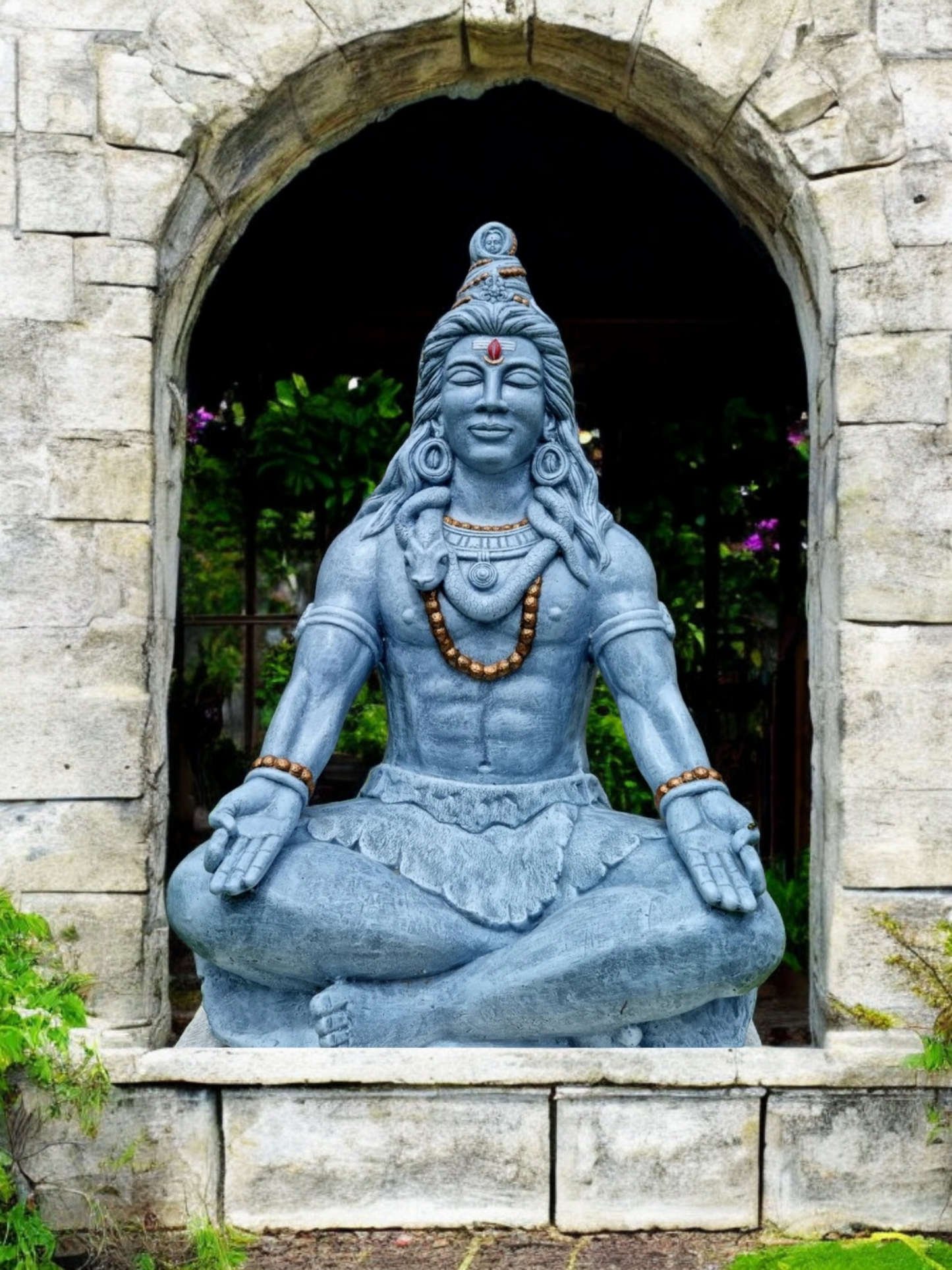 Concrete Large 71cm Meditating Shiva