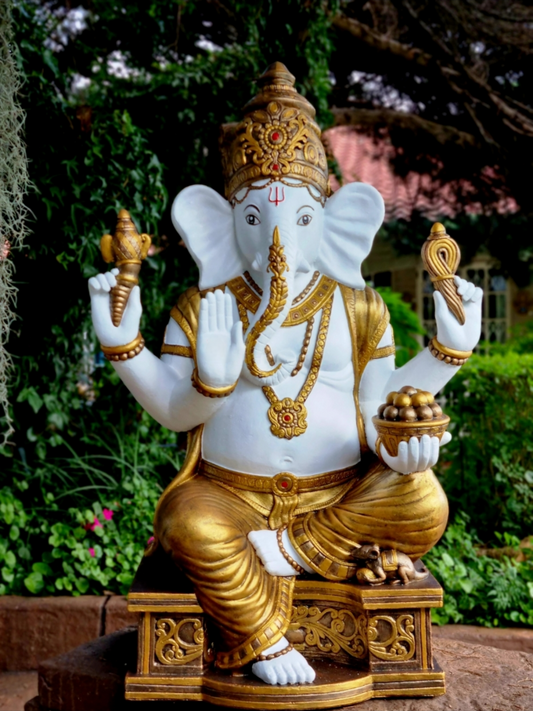 Resin Large Ganesha 1m - White Body