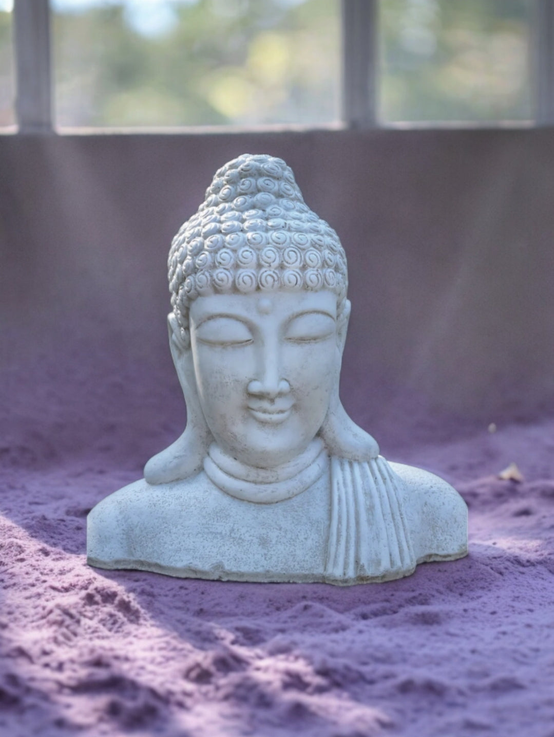 Concrete Buddha Head Shoulders 35cm