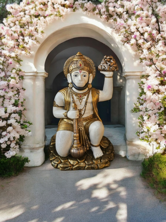 Concrete Hanuman Mountain 62cm - Cream