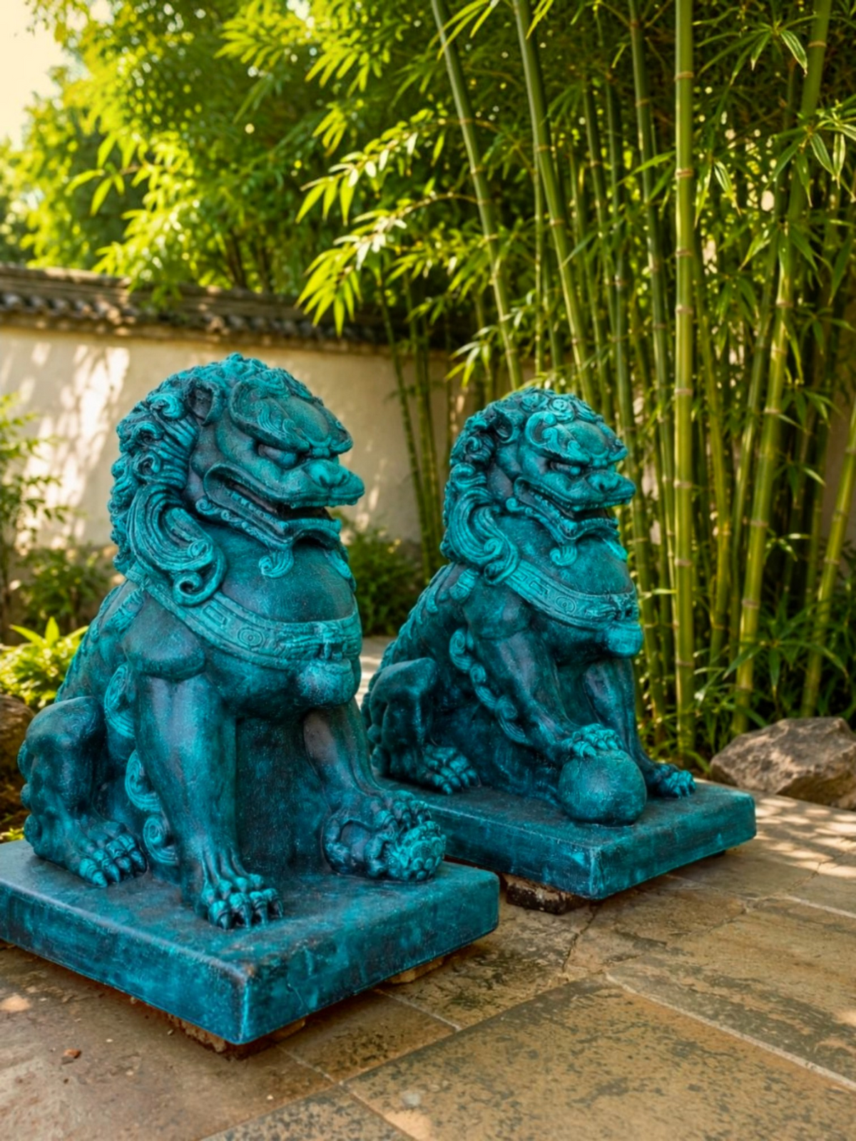 Concrete Foo Dogs 56cm (Pair)