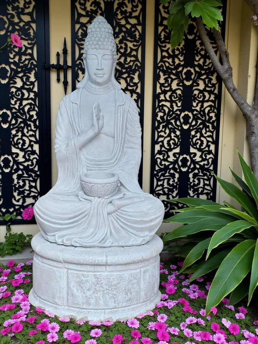 Resin 1.3m Blessing Buddha + Base