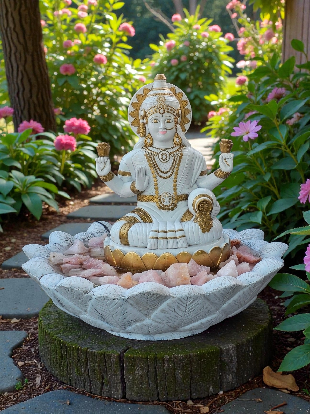 Concrete 58cm Luxmi Lotus Water Feature