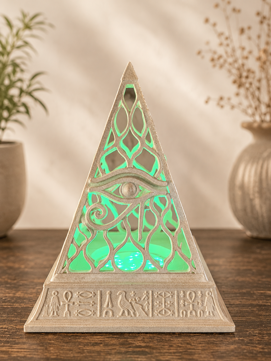20cm Pyramid Eye of Horus Voronoi Style With LED Light