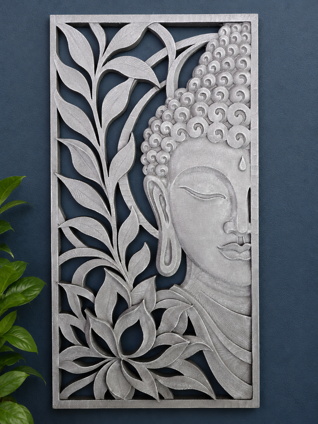 77cm Buddha Wall Plaque - Rectangular