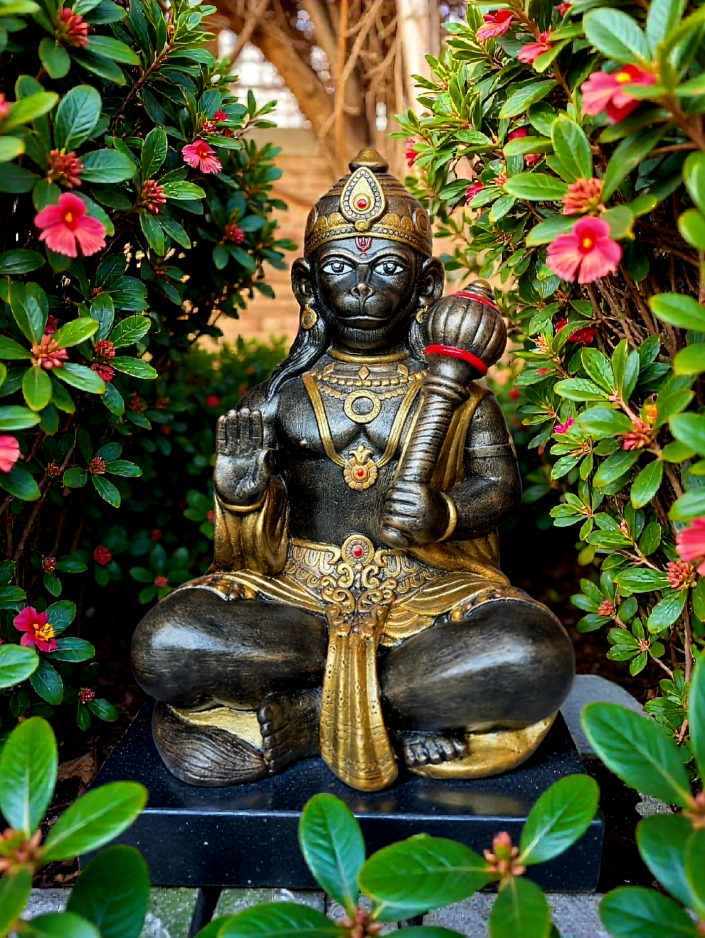 Concrete Hanuman 42cm - Bronze Body