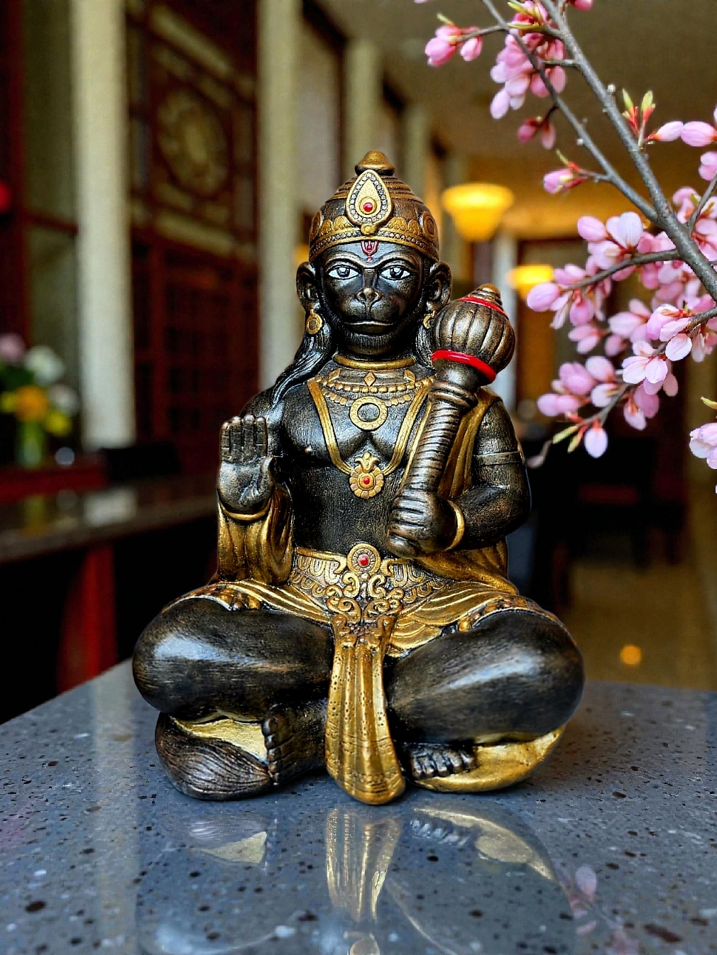 Resin Hanuman 42cm - Bronze Body