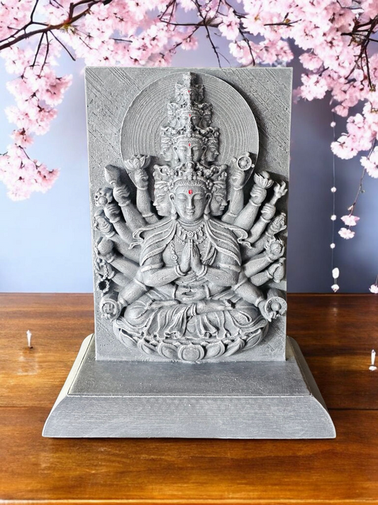 Guanyin Buddha Plaque On Stand