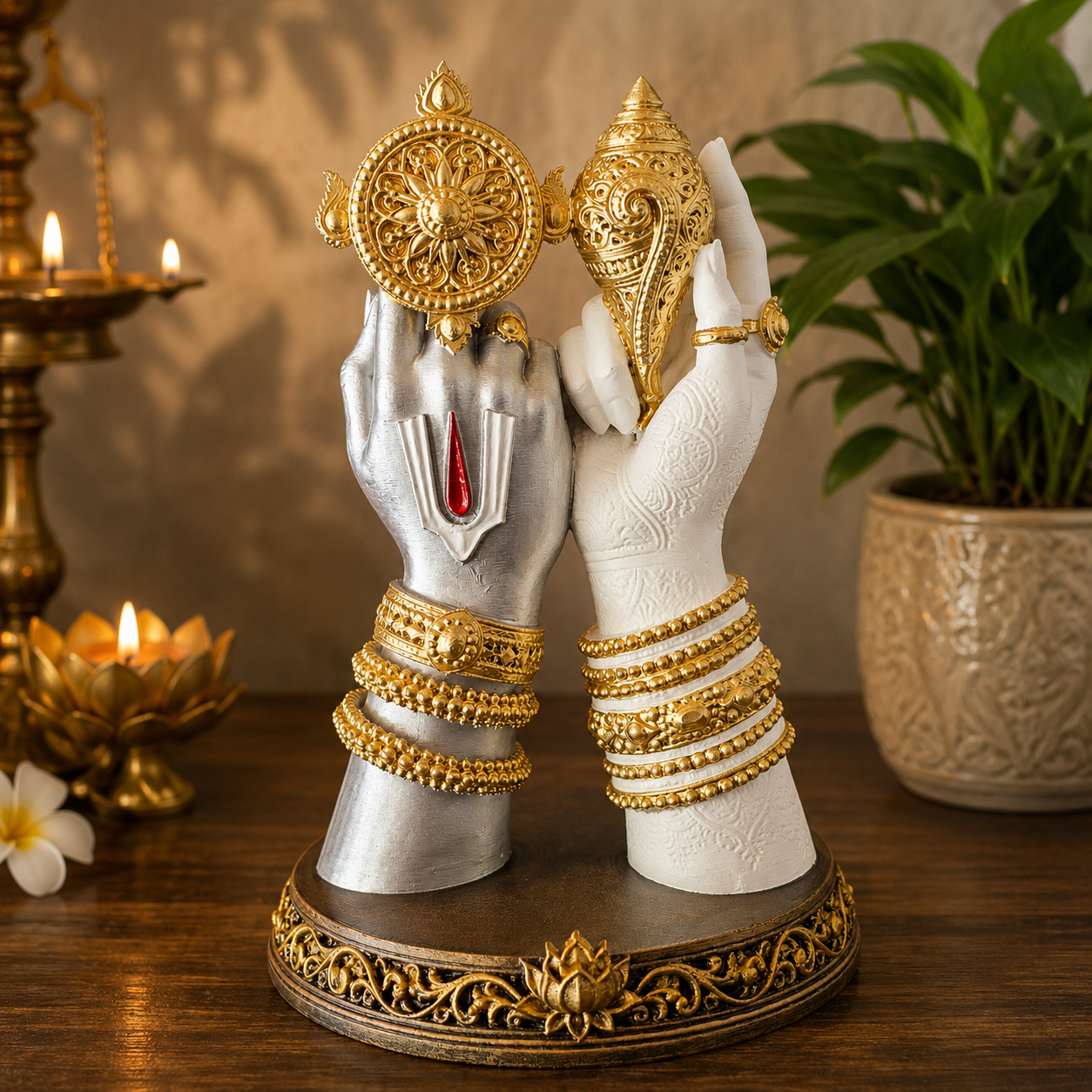 Divine Hands,The Sudarshana Chakra & Panchajanya Shankha