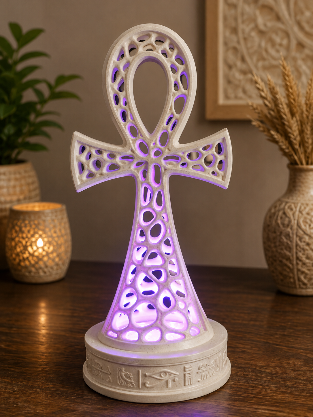 25cm Ankh Voronoi Style With LED Light