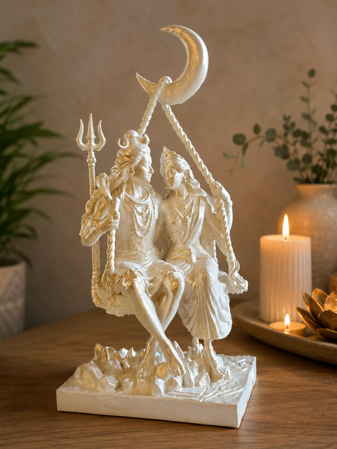 20cm Shiva & Parvati on Swing