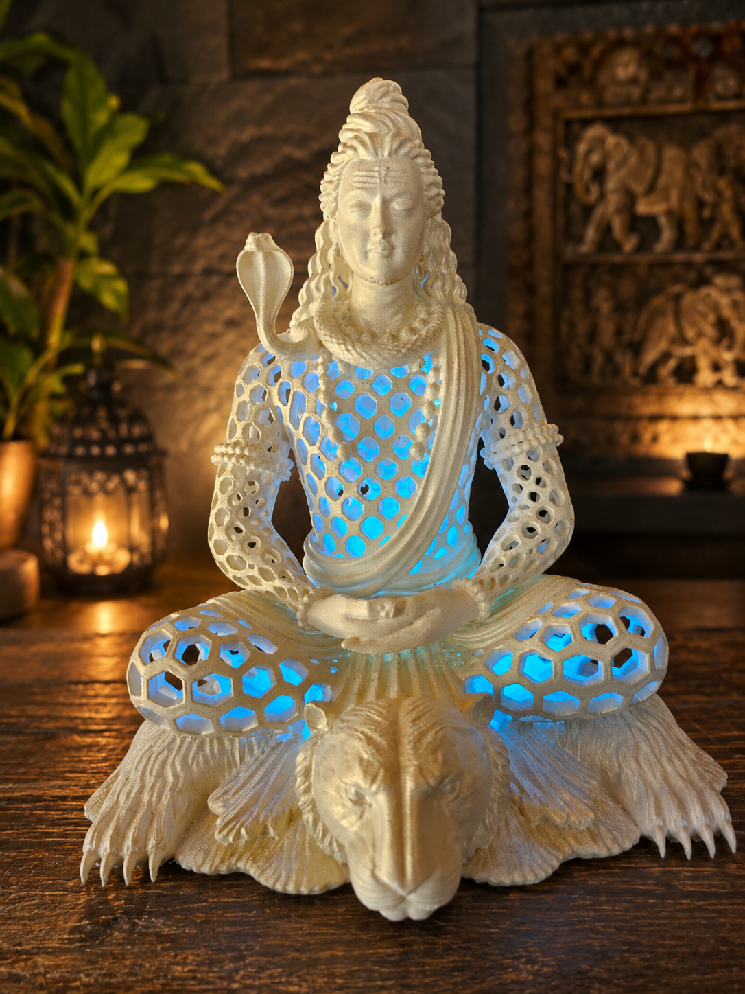 25cm Shiva Voronoi Style With Led Light