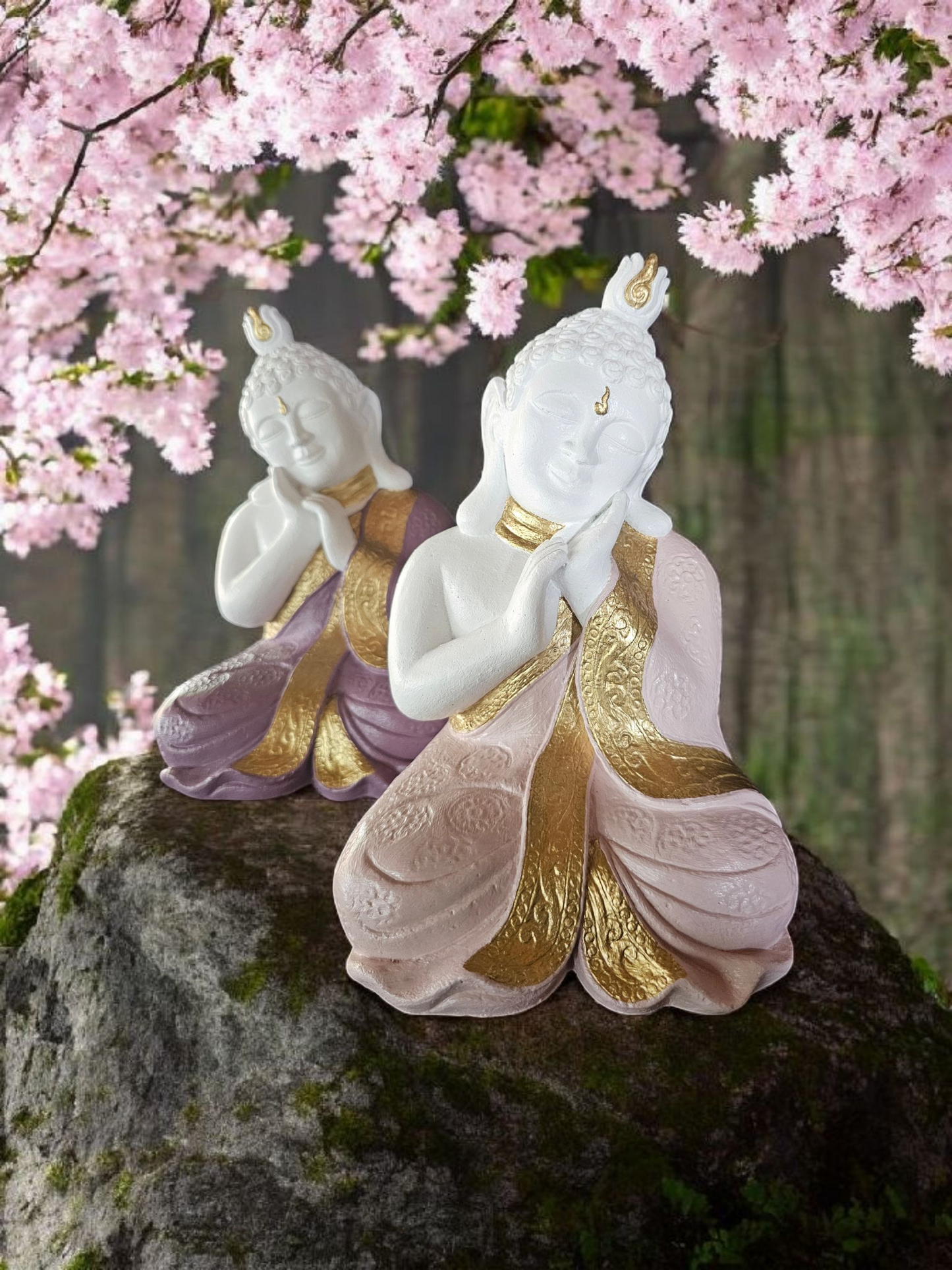 Concrete 26cm Resting Buddha (Pair)