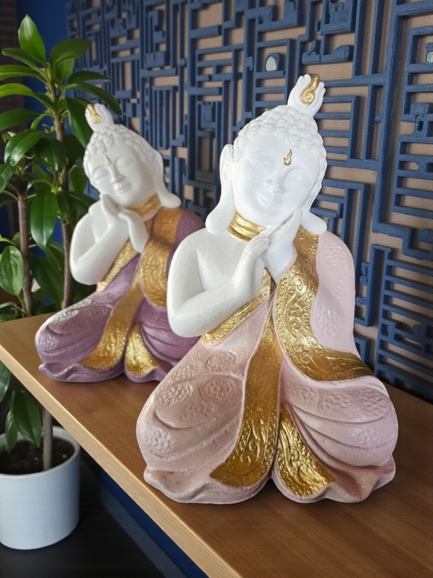Resin 26cm Resting Buddha (Pair)
