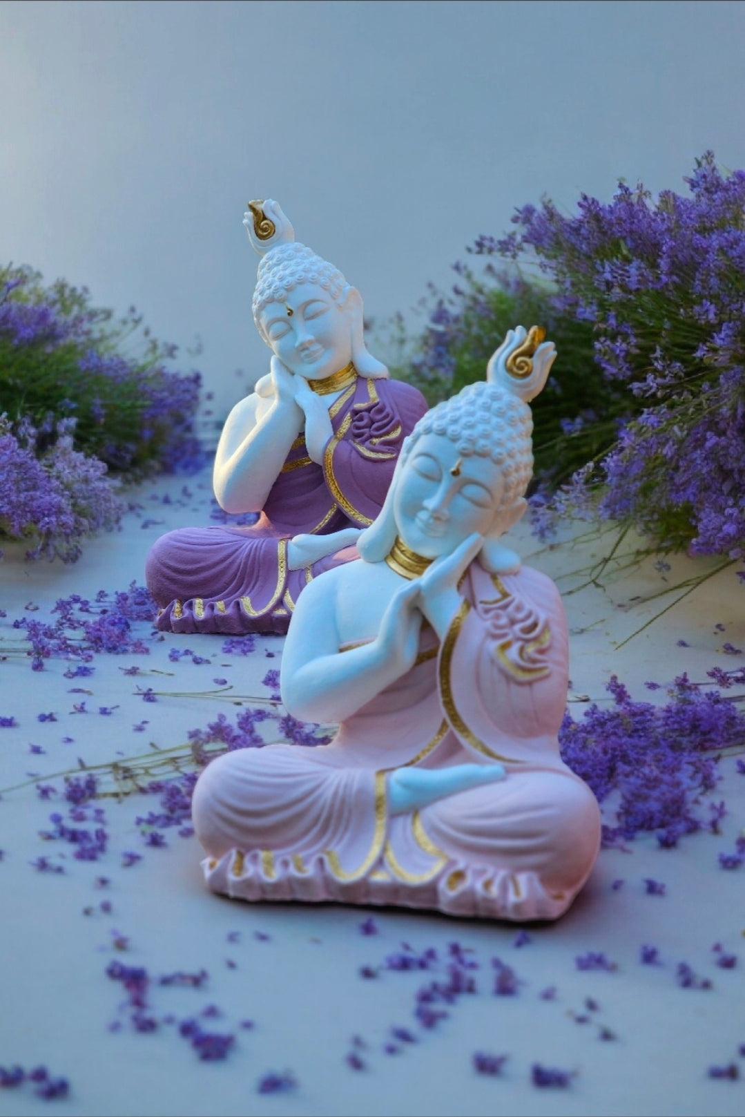 Resin 42cm Buddha Pair