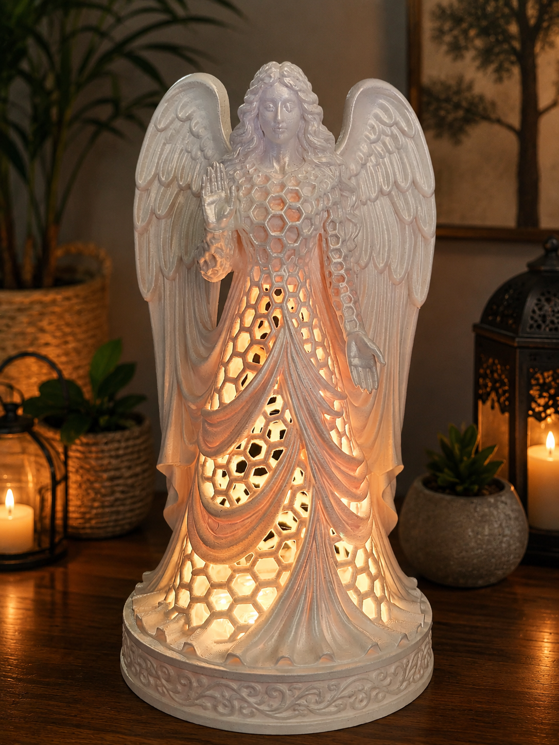25cm Angel Blessing Voronoi Style With LED Light