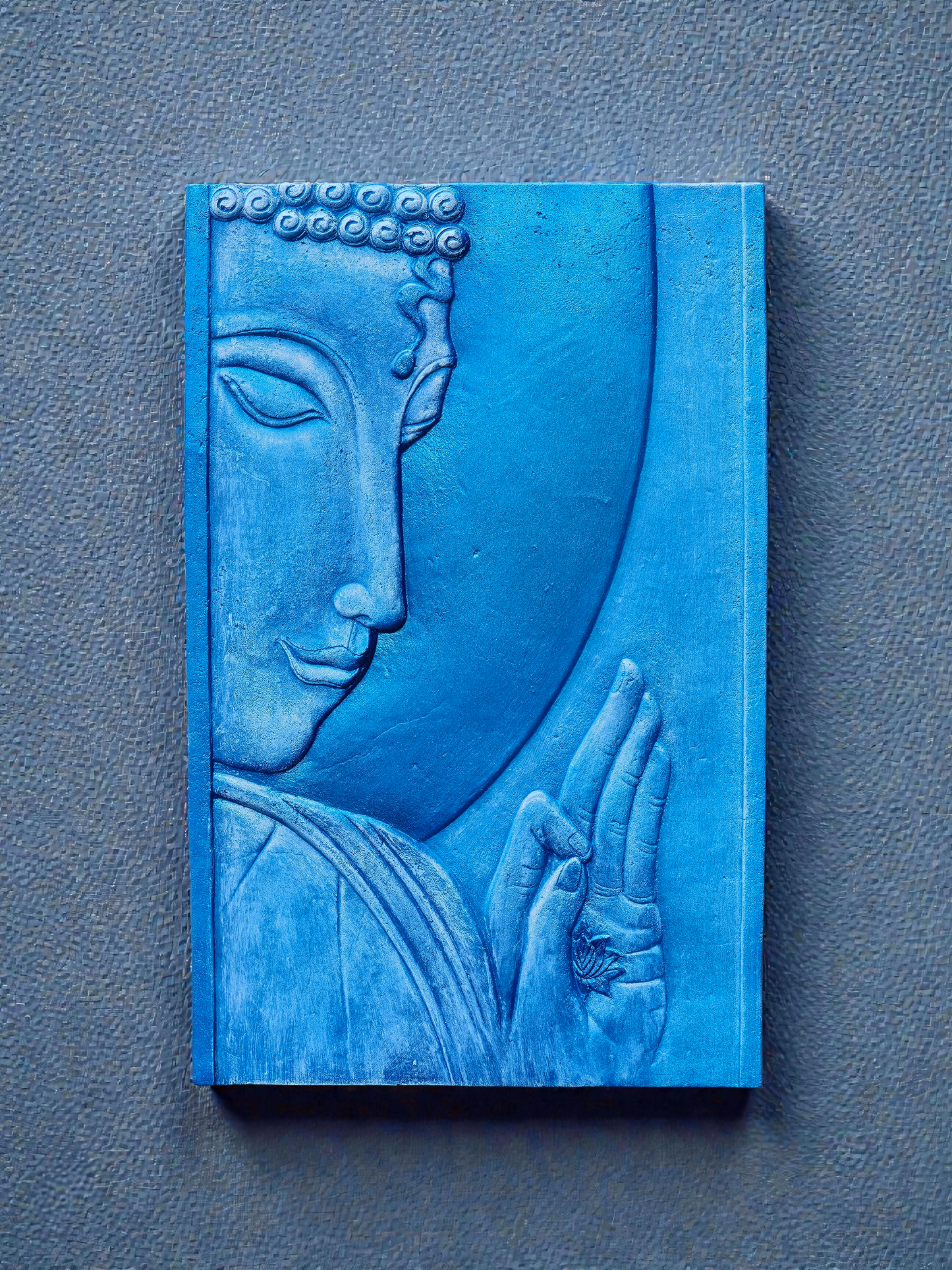 Buddha Wall Plaque 55cm - Blue