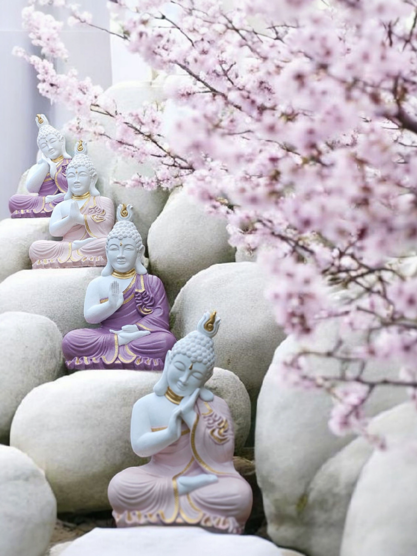 Concrete 42cm Buddha Set - 4 in Set