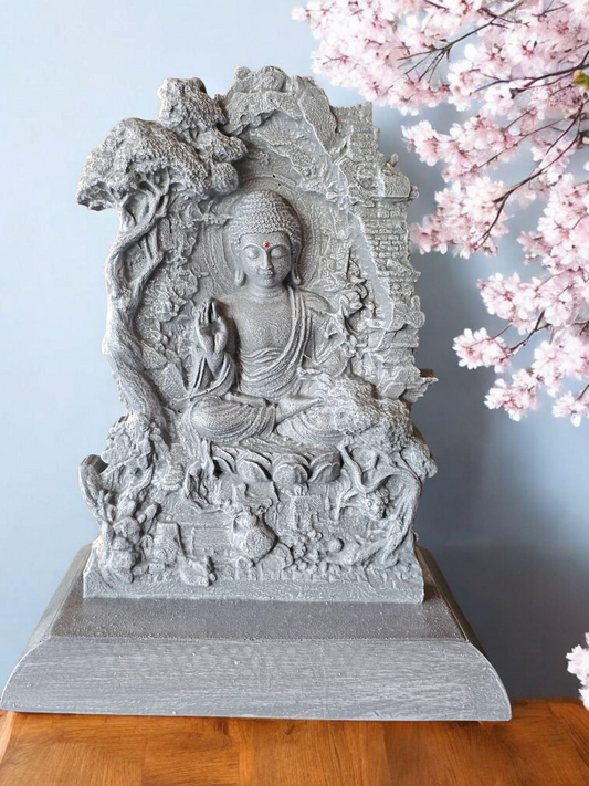 Buddha Tree Cove Plaque On Stand 32cm