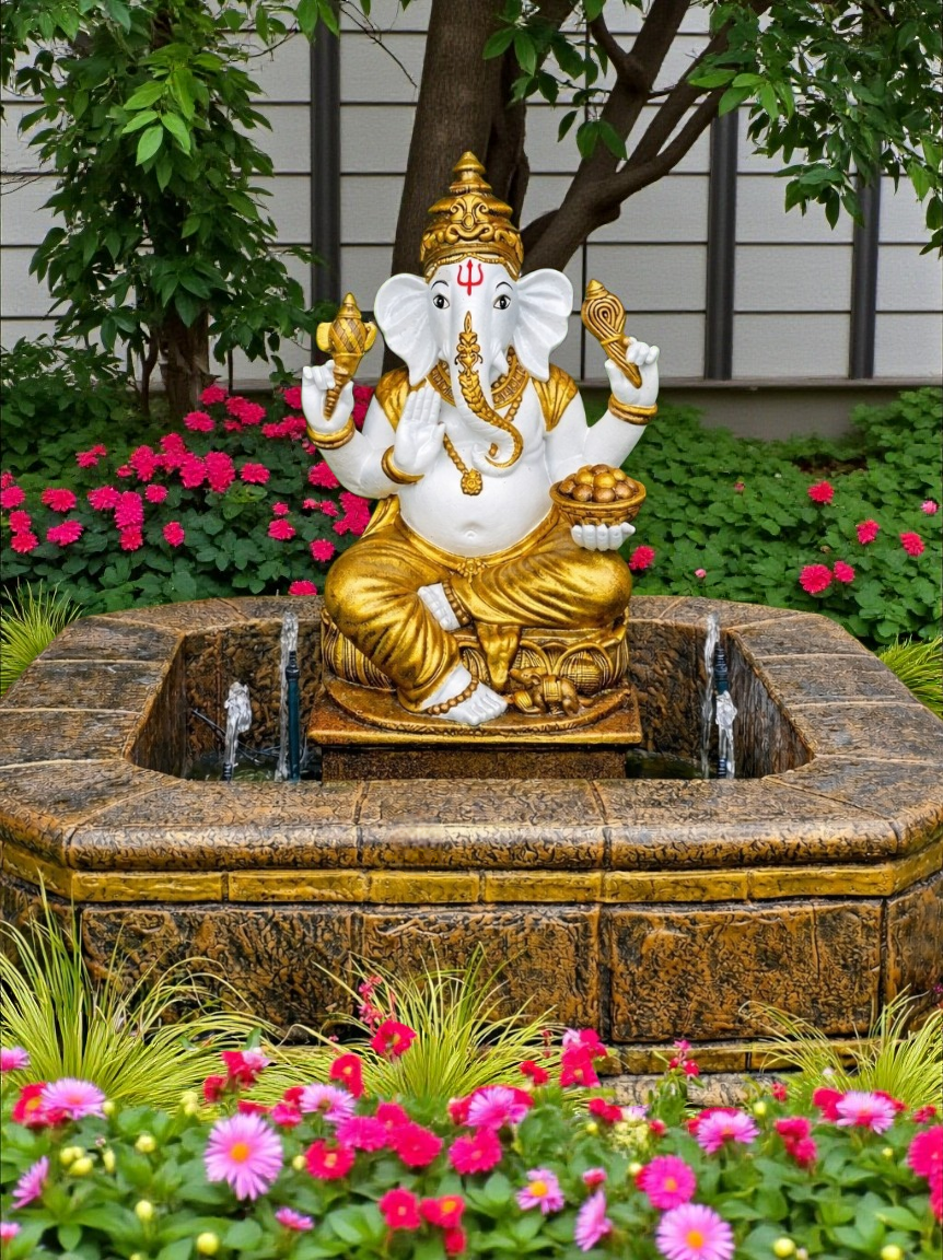 Ganesha Water Feature with Pond