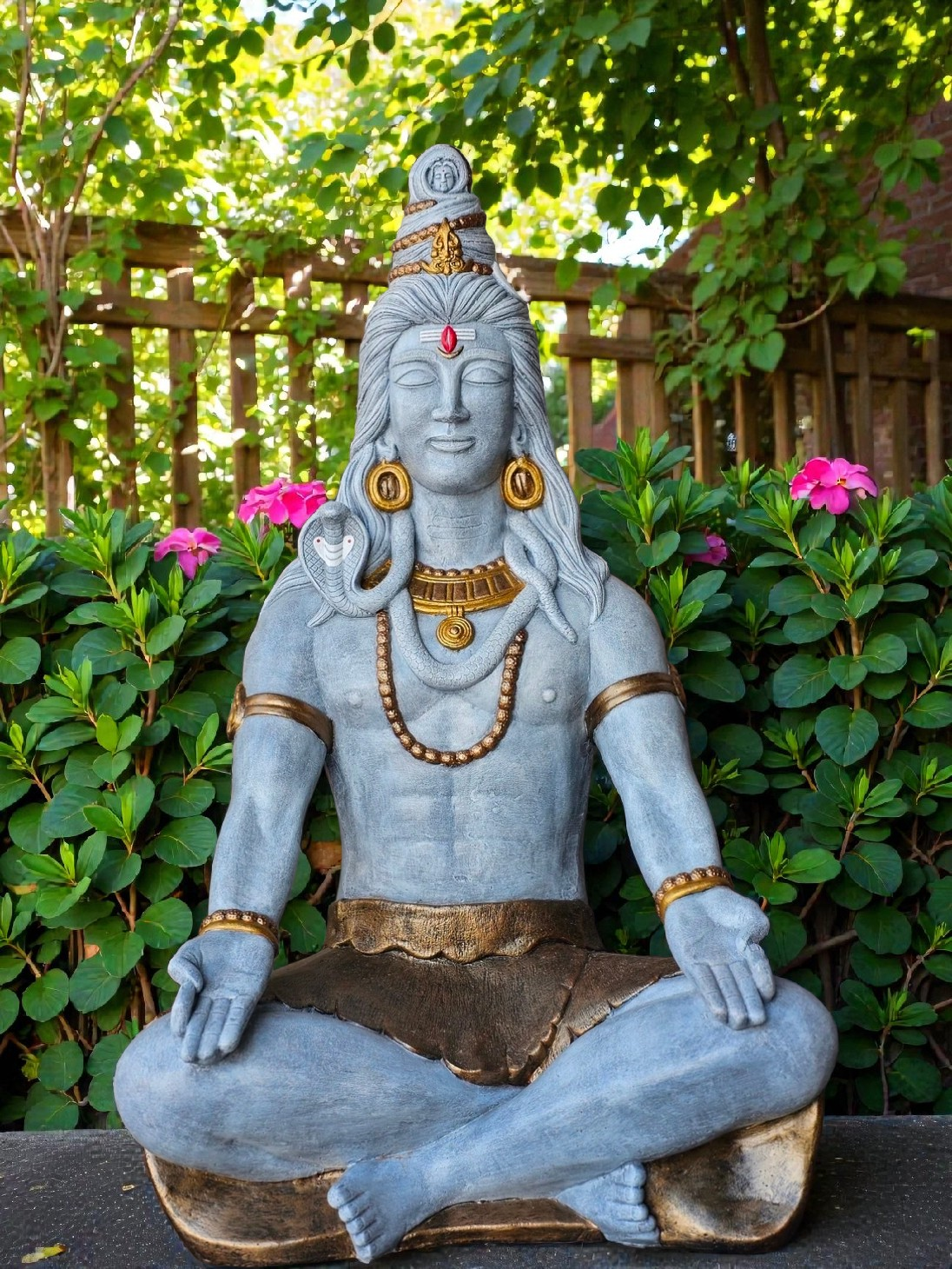 Concrete Large Meditating 1m Shiva