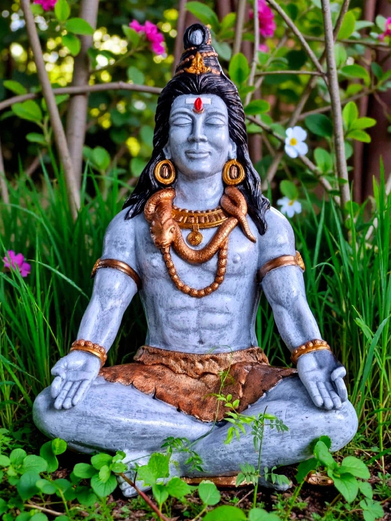 Concrete Large 71cm Meditating Shiva