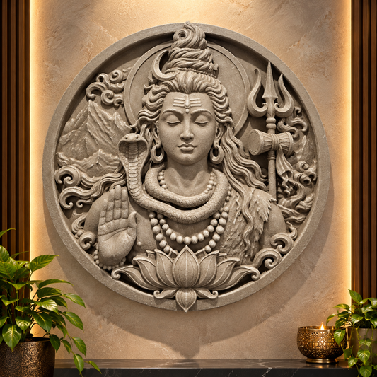 60cm Shiva Wall Plaque - Round