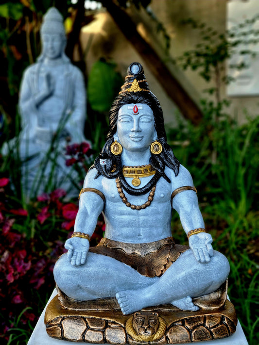 Concrete Shiva Meditating 62cm