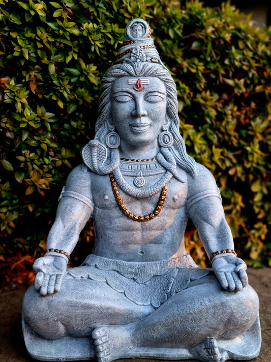 Concrete Shiva Meditating 42cm