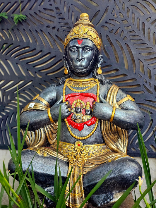 Resin Hanuman Open Chest with Ram and Sita 75cm