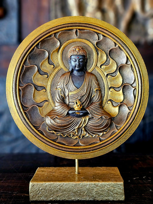 Round Buddha Placque on Stand