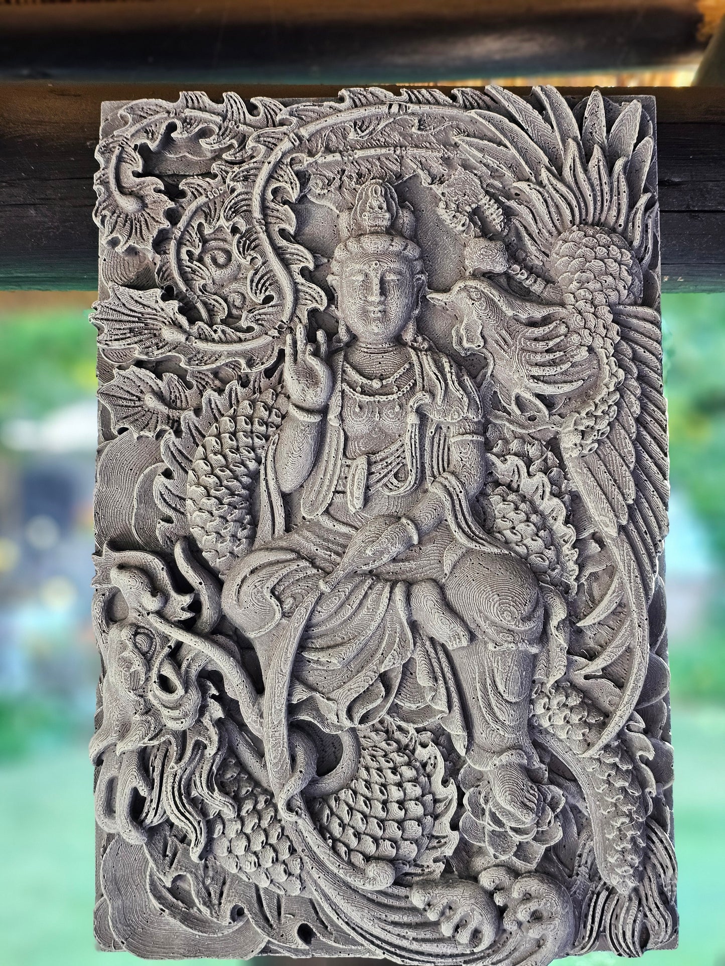 Guanyin and Phoenix Plaque Wall Hanging