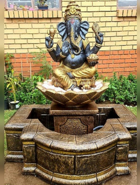 Concrete 80cm Ganesha with Pond Water Feature