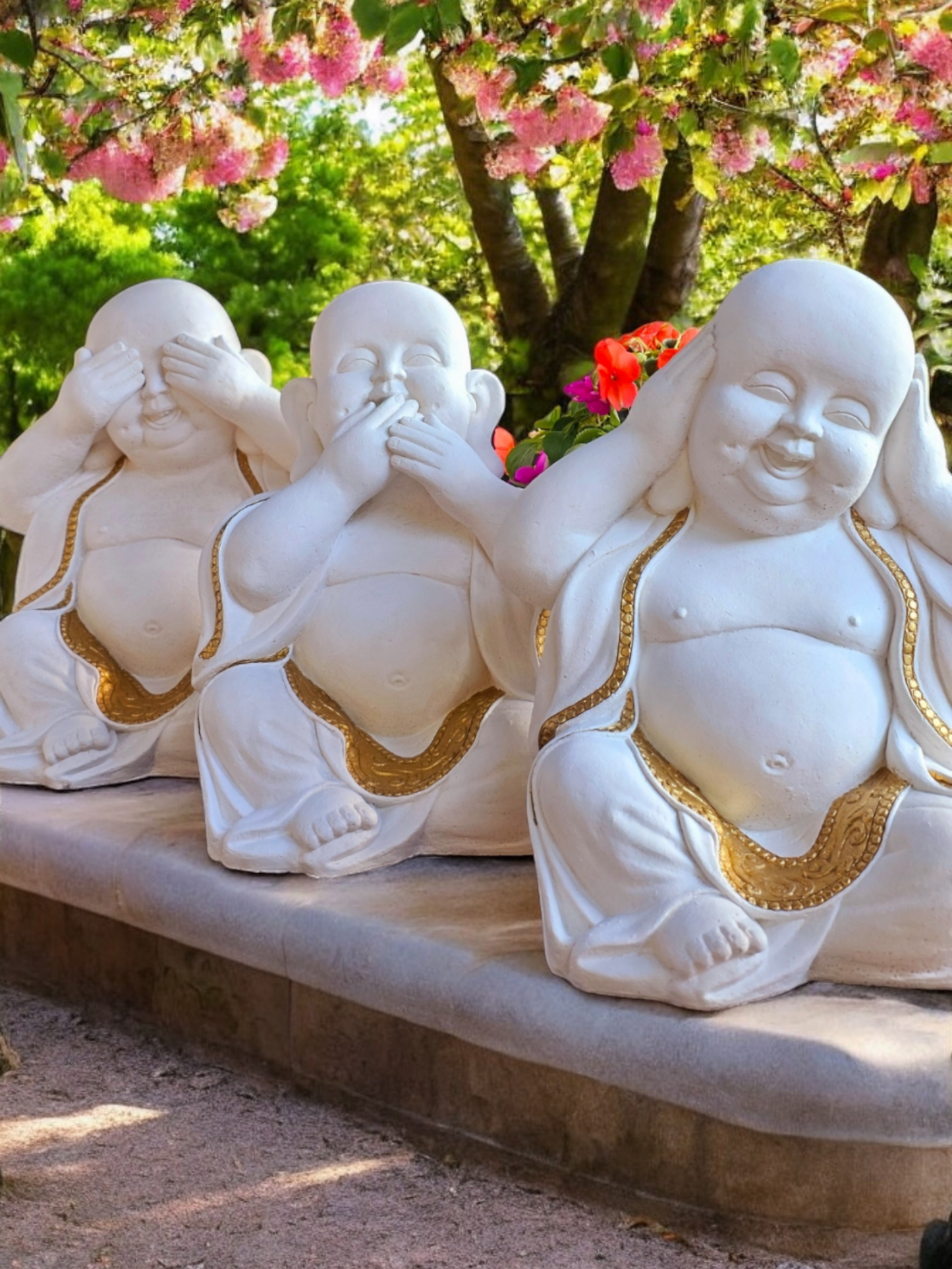 Concrete Baby Buddha Set - See No Evil , Hear No Evil , Speak No Evil (Set is for all 3 babies)