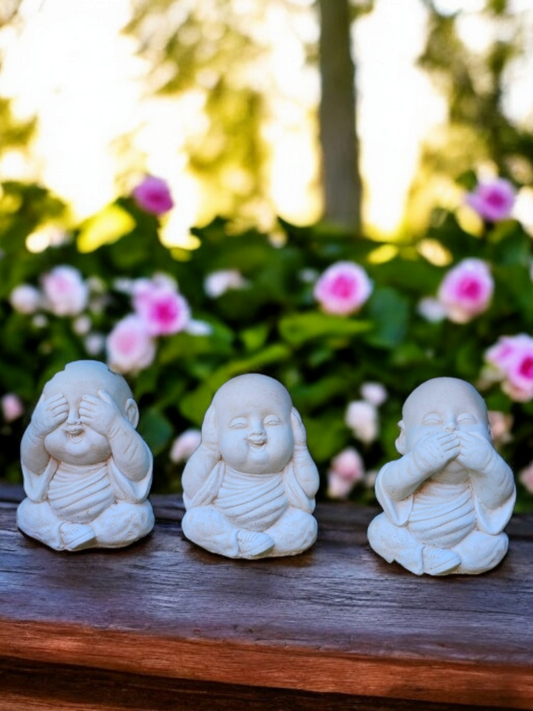 Baby Buddha Set 20cm - Hear No Evil , Speak No Evil , See No Evil (Set is for the 3 Babies)