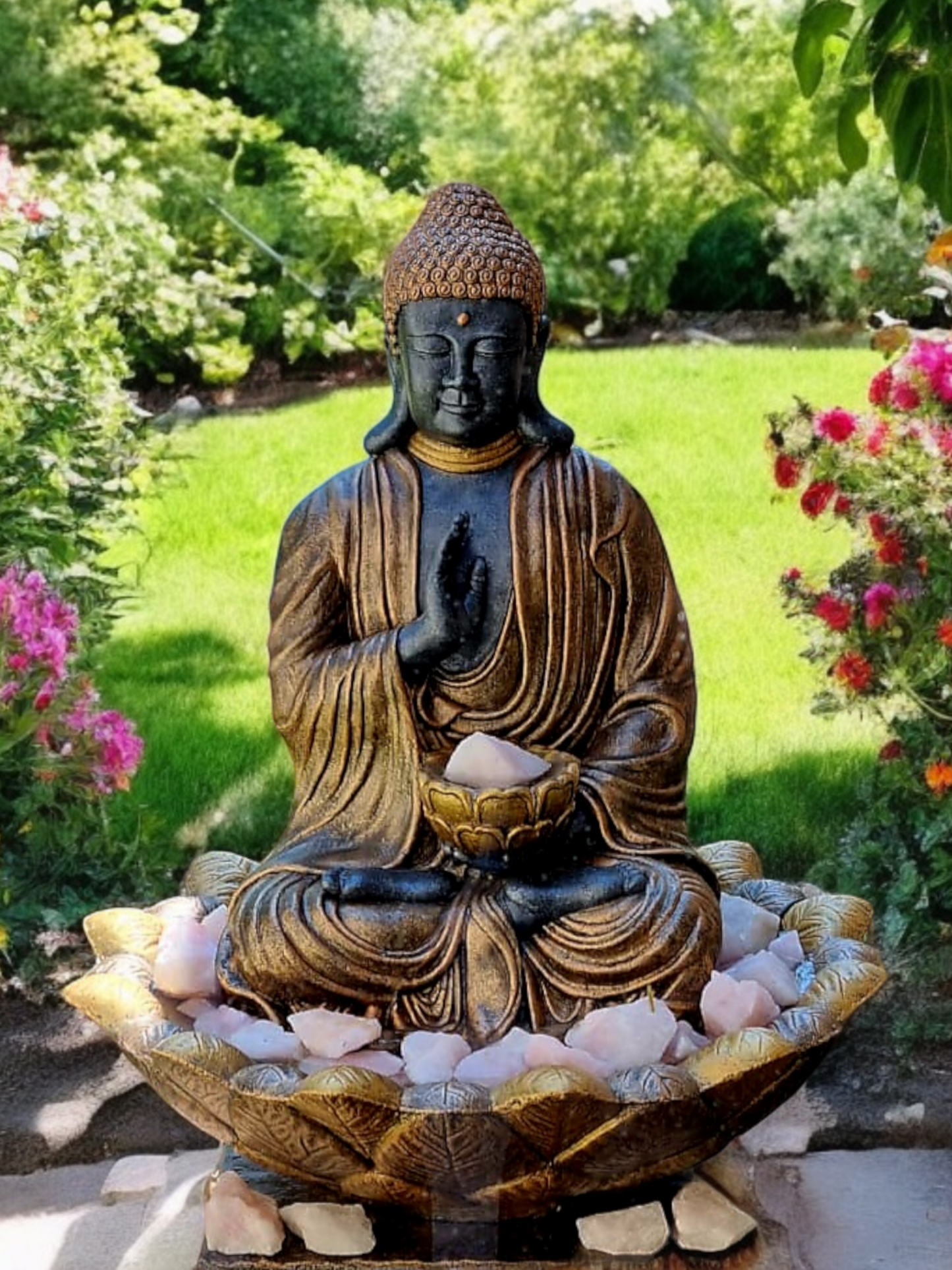 Concrete 73cm Blessing Buddha Water Feature