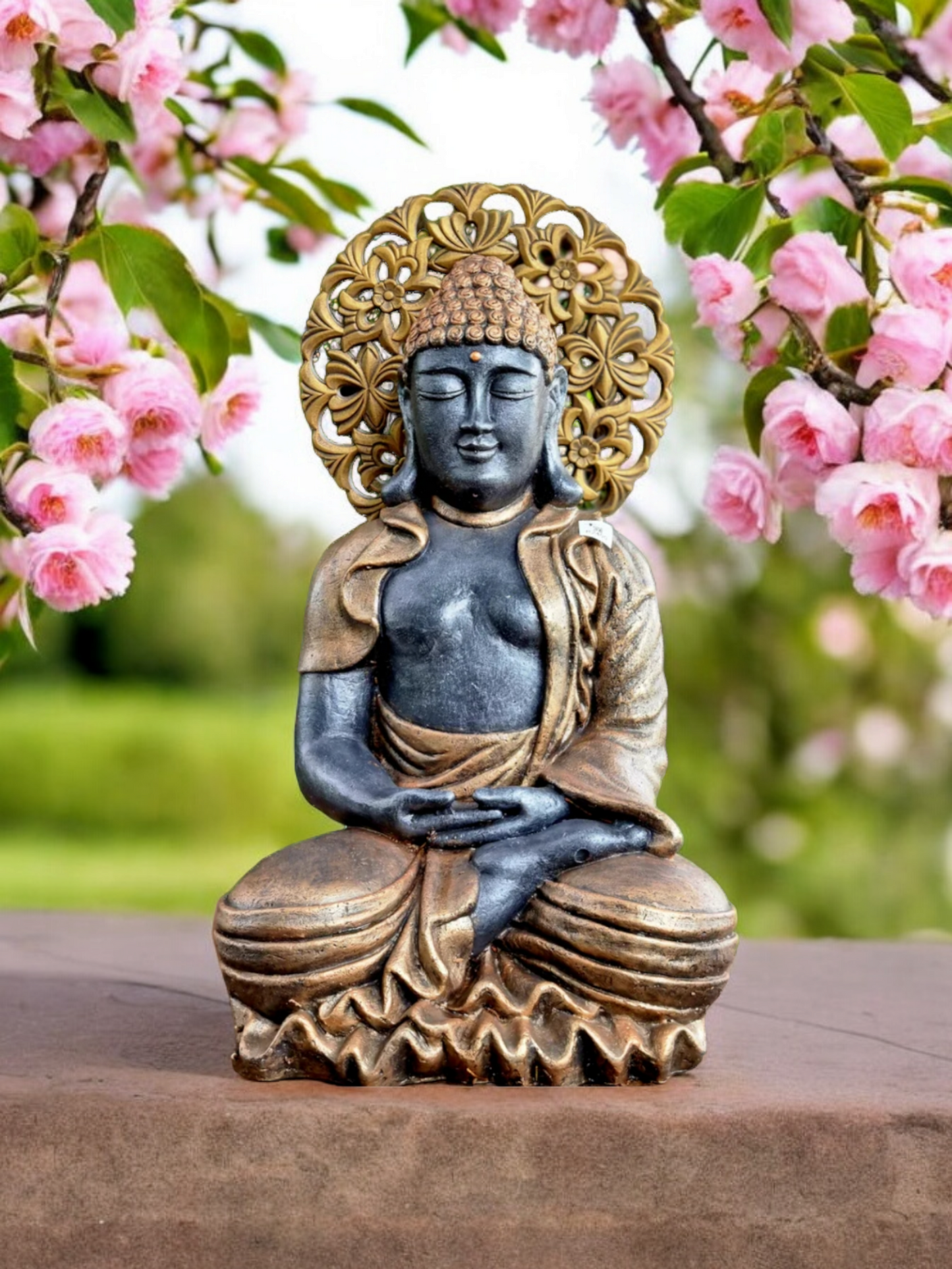 Resin 54cm Meditating Buddha with Aura