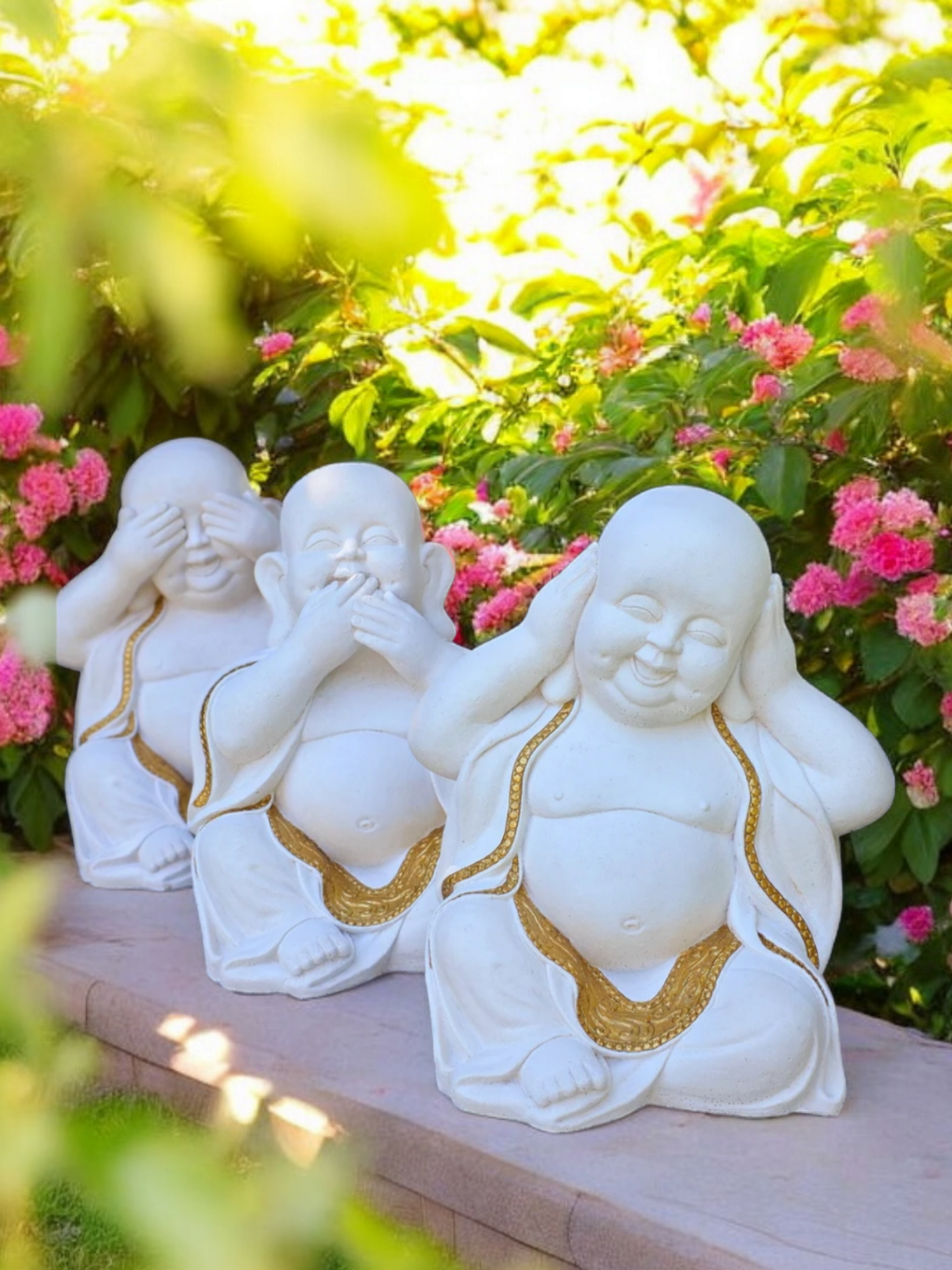 Resin Baby Buddha Set - See No Evil , Hear No Evil , Speak No Evil (Set is for all 3 babies)