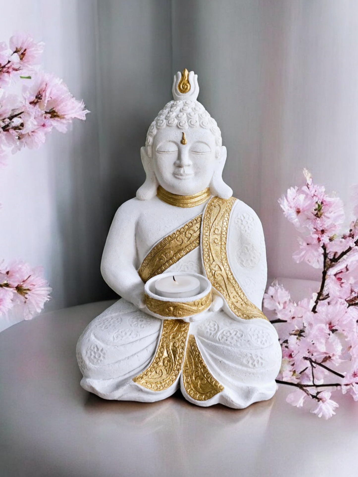 Resin 26cm Tea Candle Buddha