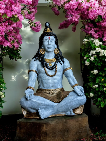 Concrete Large 71cm Meditating Shiva