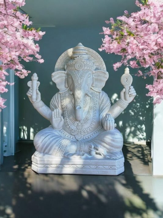 Concrete Ganesha Upwards Trunk 62cm