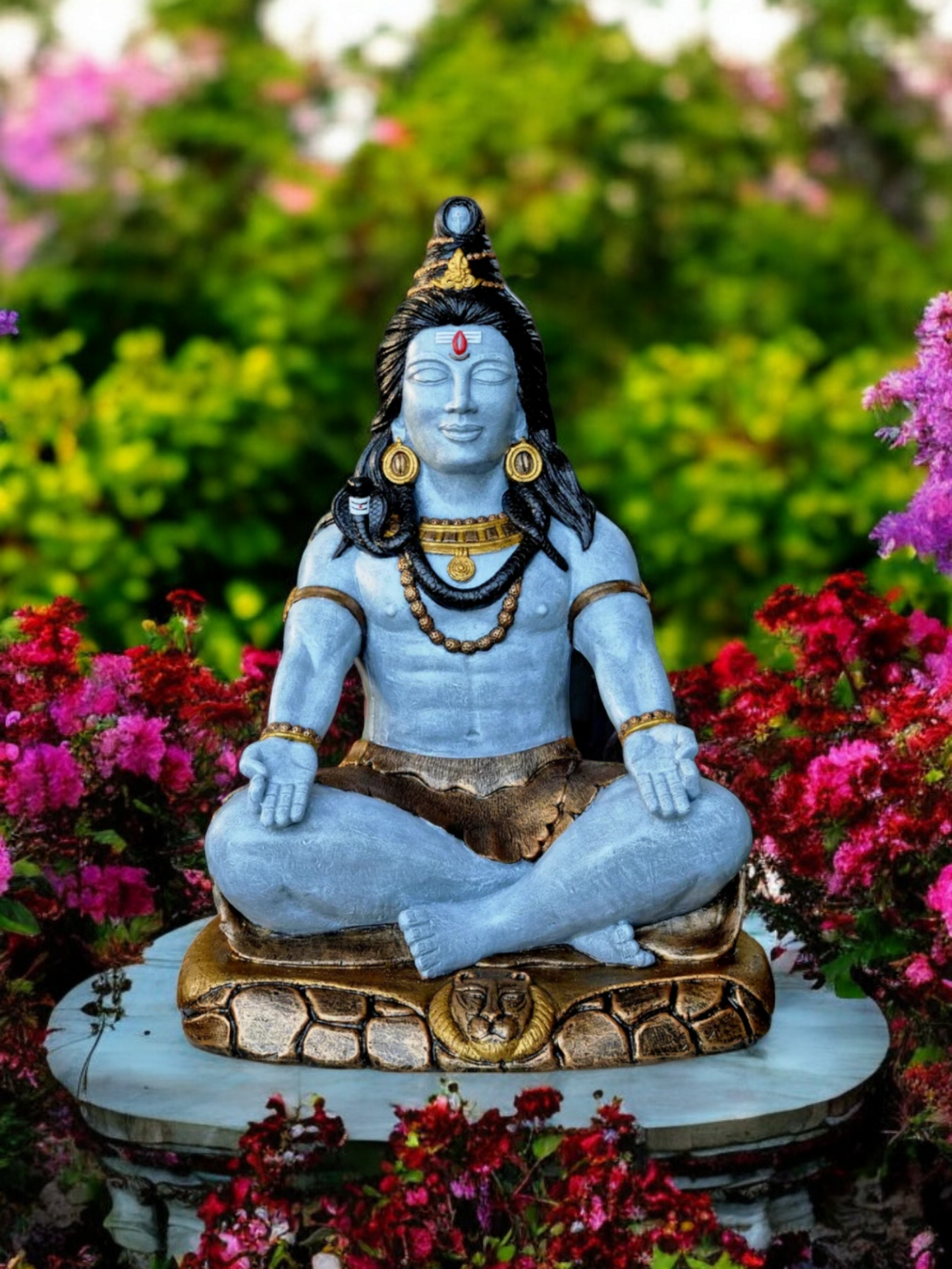 Concrete Shiva Meditating 62cm