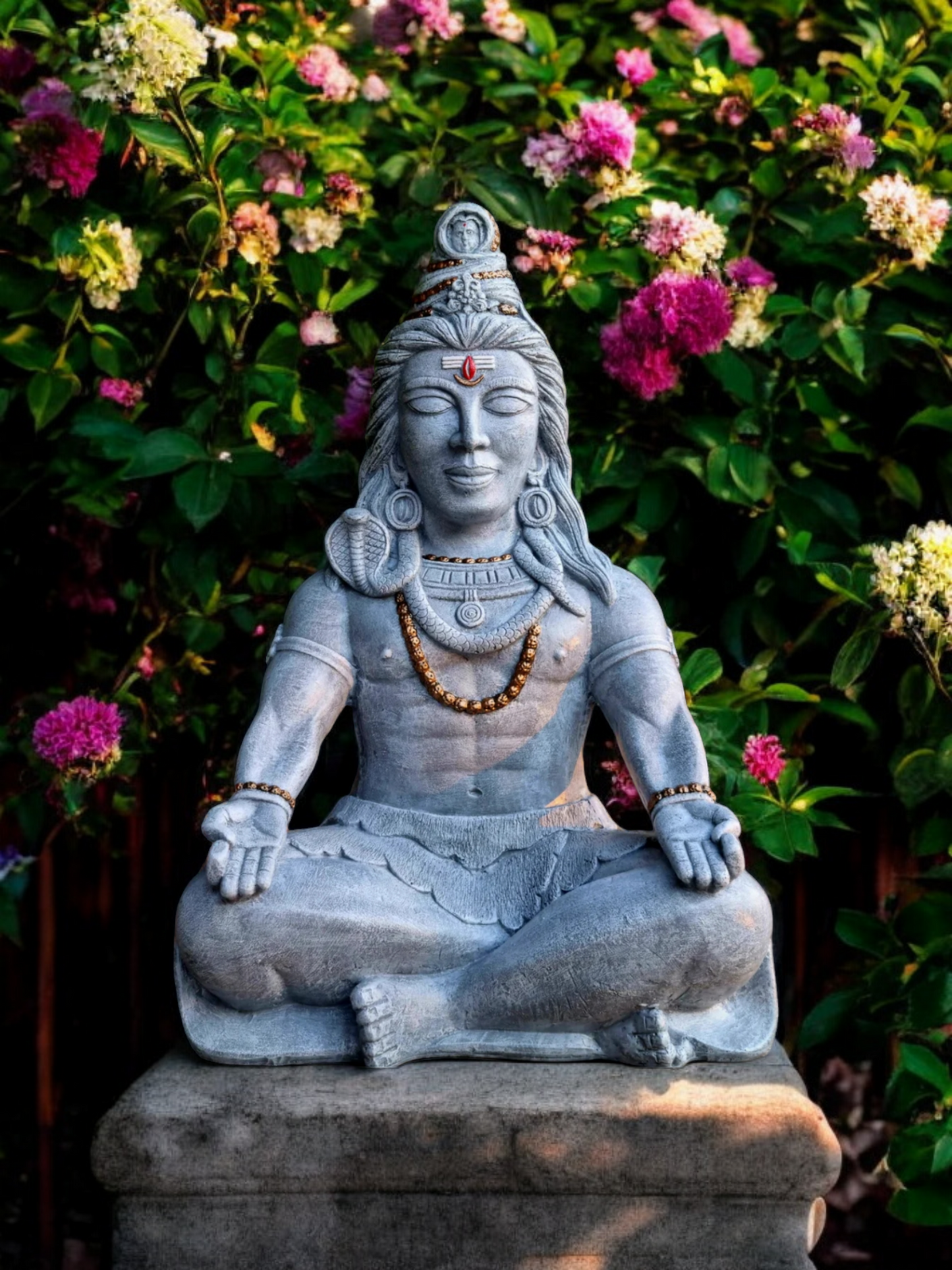 Concrete Shiva Meditating 42cm