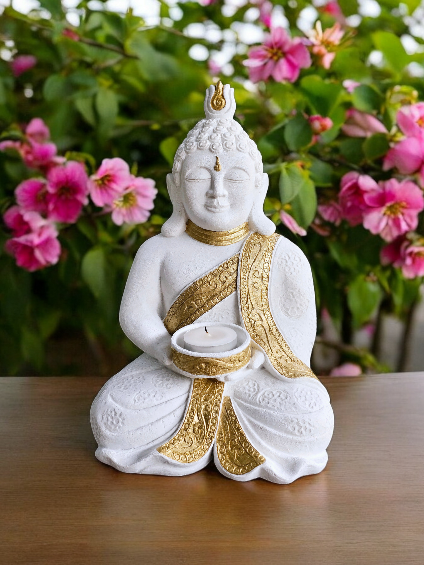 Concrete 26cm Tea Candle Buddha