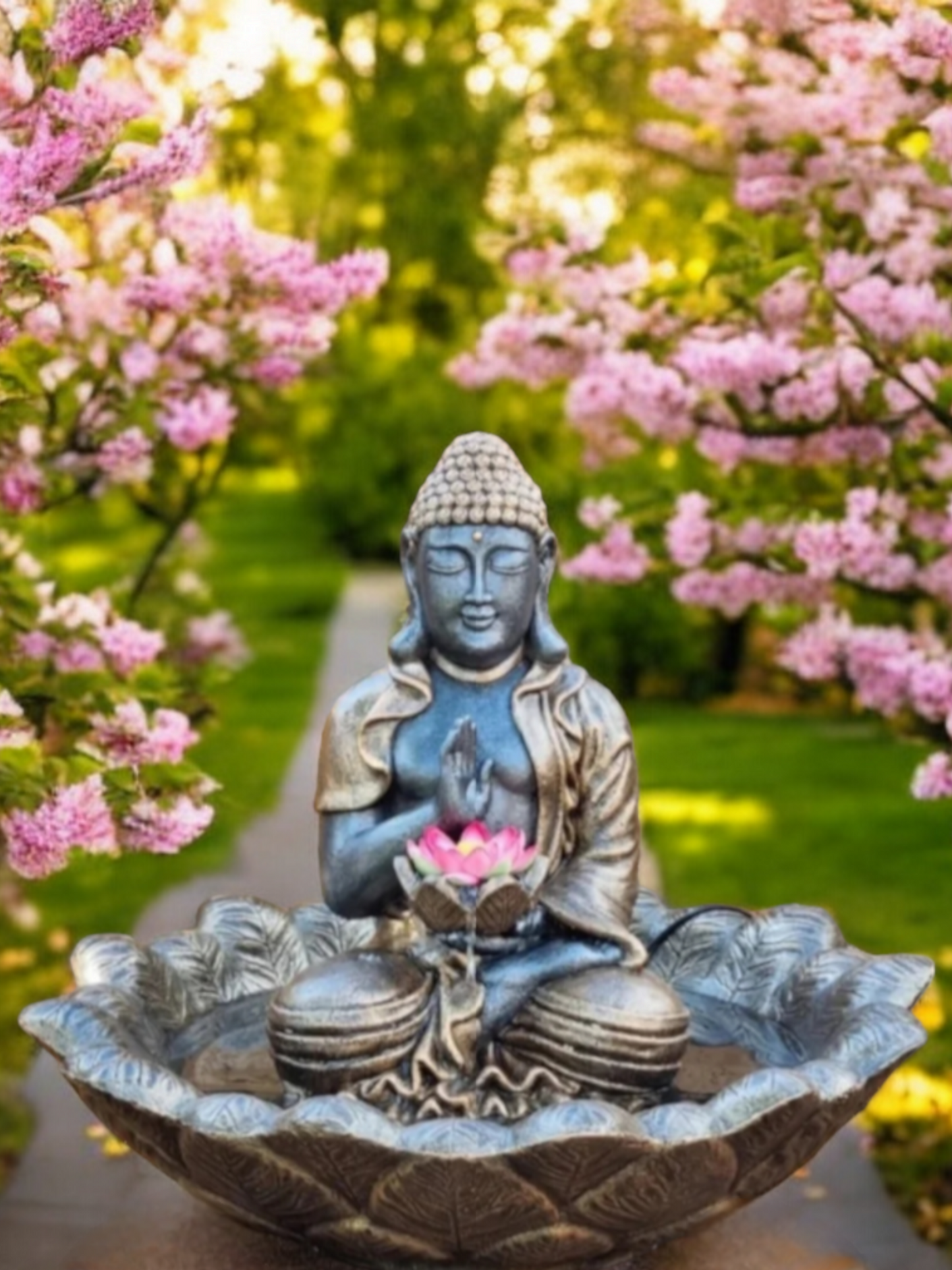 Concrete 54cm Blessing Buddha Water Feature