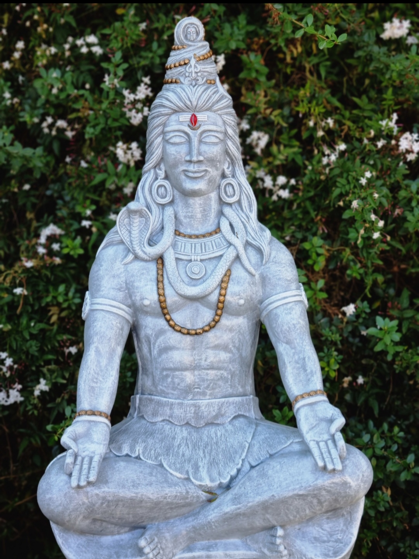 Concrete Large Meditating 1m Shiva