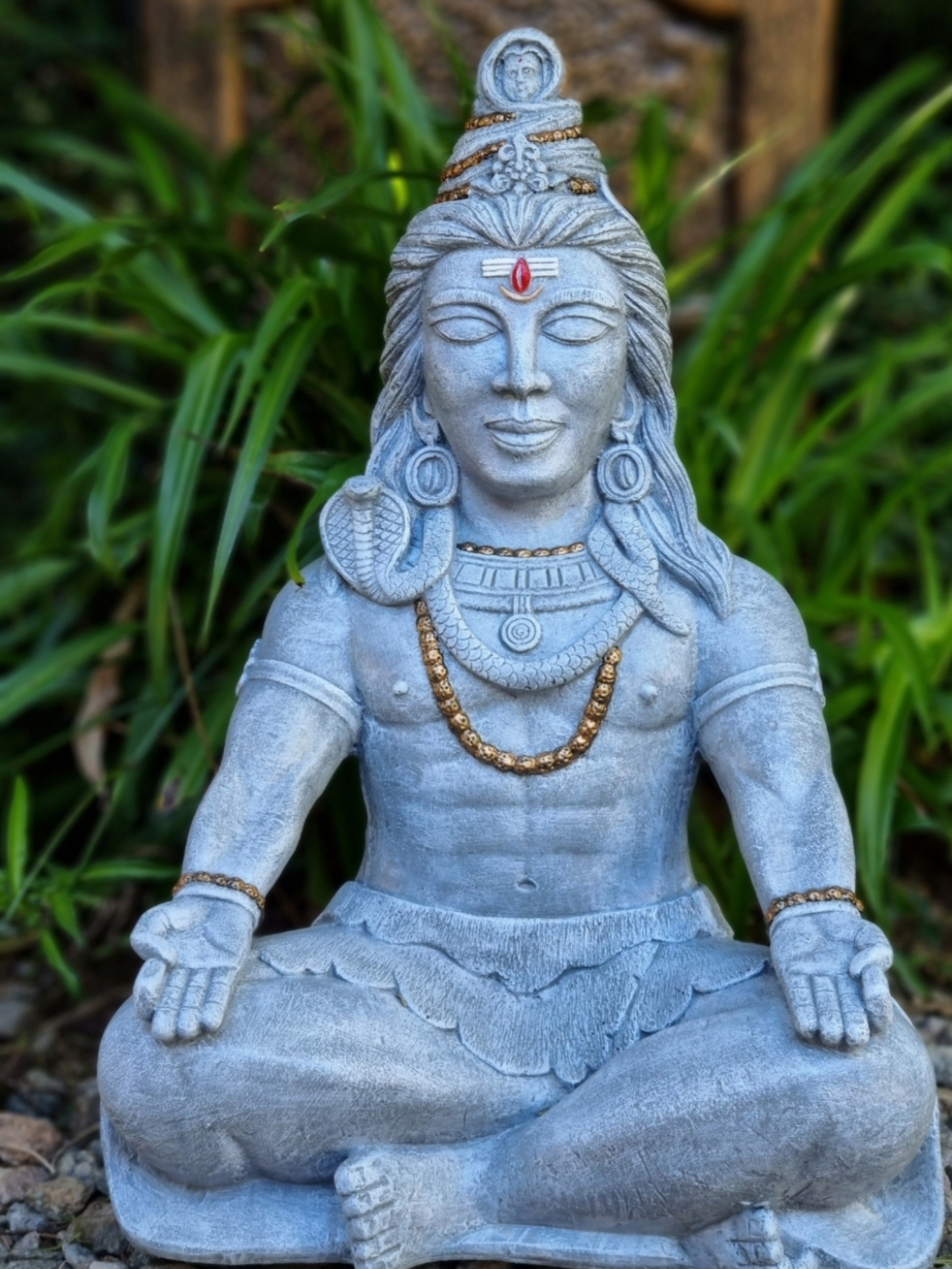 Concrete Shiva Meditating 42cm