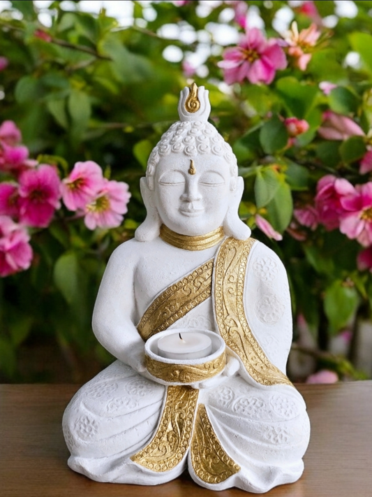 Concrete 26cm Tea Candle Buddha